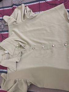 Chic Ruffled Light Green Blouse