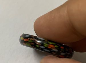 Unisex Unique Black Murano Glass Ring