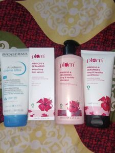 Plum Haircare Kit And Bioderma Atoderm Cream