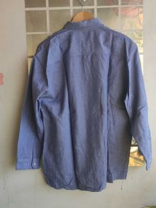 Men's Blue Striped Casual Shirt