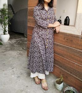 Floral Print Button-Down Kurti