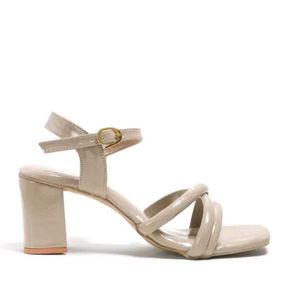 Stylish Beige Block Heels Sandals