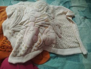 Embroidered Floral Cushion Cover