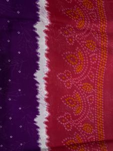 Vibrant blue and pink Bandhani Saree