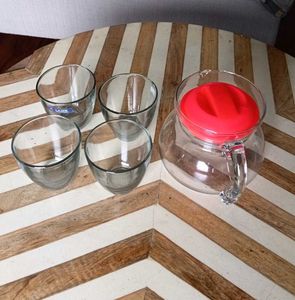 Glass Pitcher with 4 Glasses Set