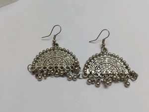oxidised earrings and ring