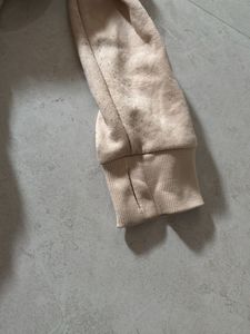 Cream Cropped Zip-Up Hoodie