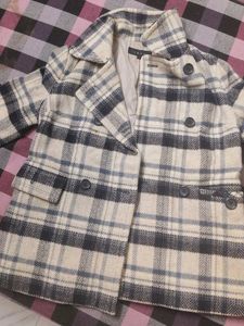 Plaid Wool Blend Jacket
