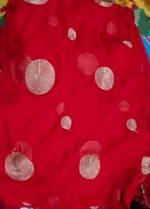 Elegant Black Kurta Set with Red Dupatta