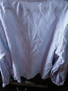 Blue Striped Button-Up Shirt