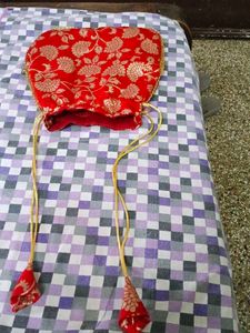 Red Brocade Potli Bag