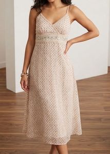 Chic Patterned Spaghetti Strap Dress