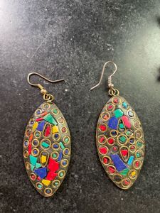 All 3 in ₹99 only. Boho Mosaic Dangle Earrings