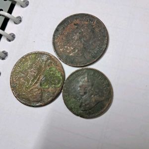 1895 British India Half Pice Victoria Copper Coin