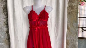 I. Red Lace Babydoll Nightdress