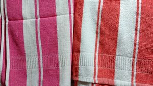 Striped Beach Towels - Pink & Orange