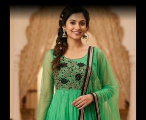 Embellished Green ethnic gown