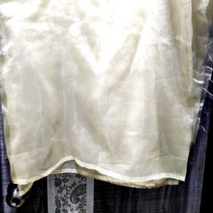 Elegant Gold Organza Dupatta