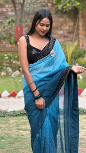 Stunning Blue Ombre Saree
