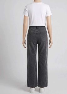 Urbanic charcoal Wide-Leg Ankle-Cut Jeans
