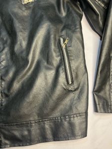 Men's Black Faux Leather Moto Jacket