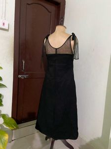 Chic Black Mesh Detail Dress