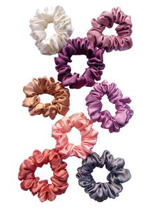 Silk Scrunchie Set - 8 Pack