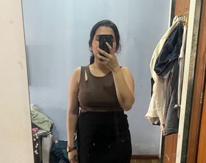 Brown Cutout Tank Top