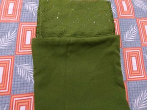 🌿 Olive Green Diamond-Georgette Suit Material 🌿