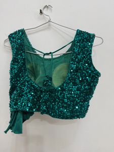Sparkling Emerald Sequin Blouse