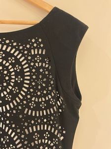 Laser Cut Little Black Dress