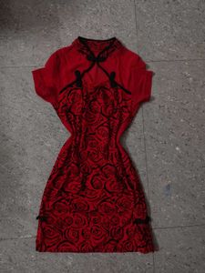 🪭Red Fem Fatale Cheongsam Dress