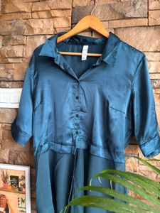Stylish Teal Satin Tunic