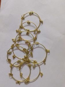 Gold Tone Bangles with Bells new
