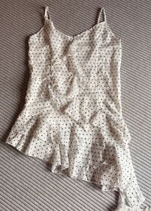 White Polka Dot Ruffle Dress