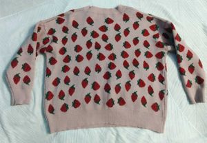 Strawberry Pattern Knit Sweater