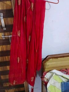 Red Embroidered Dupatta