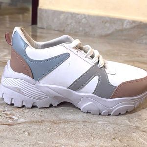 COMBO -White Sneakers Shoe nd Transparent Sunglass