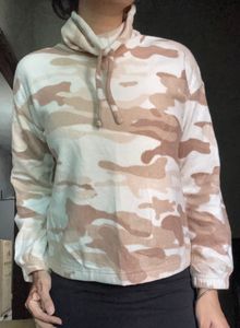 Camouflage Mock Neck Sweatshirt