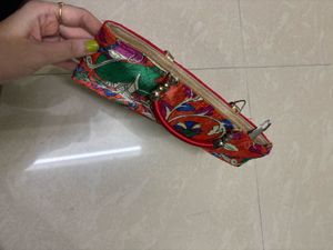 Vibrant Traditional Indian Art Print Silk Handbag