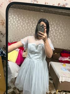 Light Blue Tulle Embellished Dress🎀❤️🦋