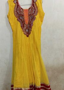 Yellow Embroidered Anarkali Suit