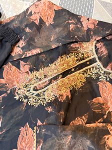 Elegant Black Floral Kurta Set