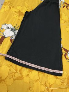 Black Flared Solid Palazzo Pant