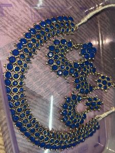 Chic Blue Stone Necklace Set