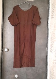 Brown And Beige Rayon 2 Piece Kurta Set