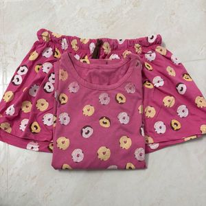 Cute Donut Print Pajama Set