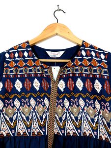 Dark Blue Printed Top (Women)