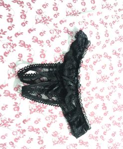 Black Lace Thong Panty
