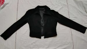 Velvet Black Cropped Jacket